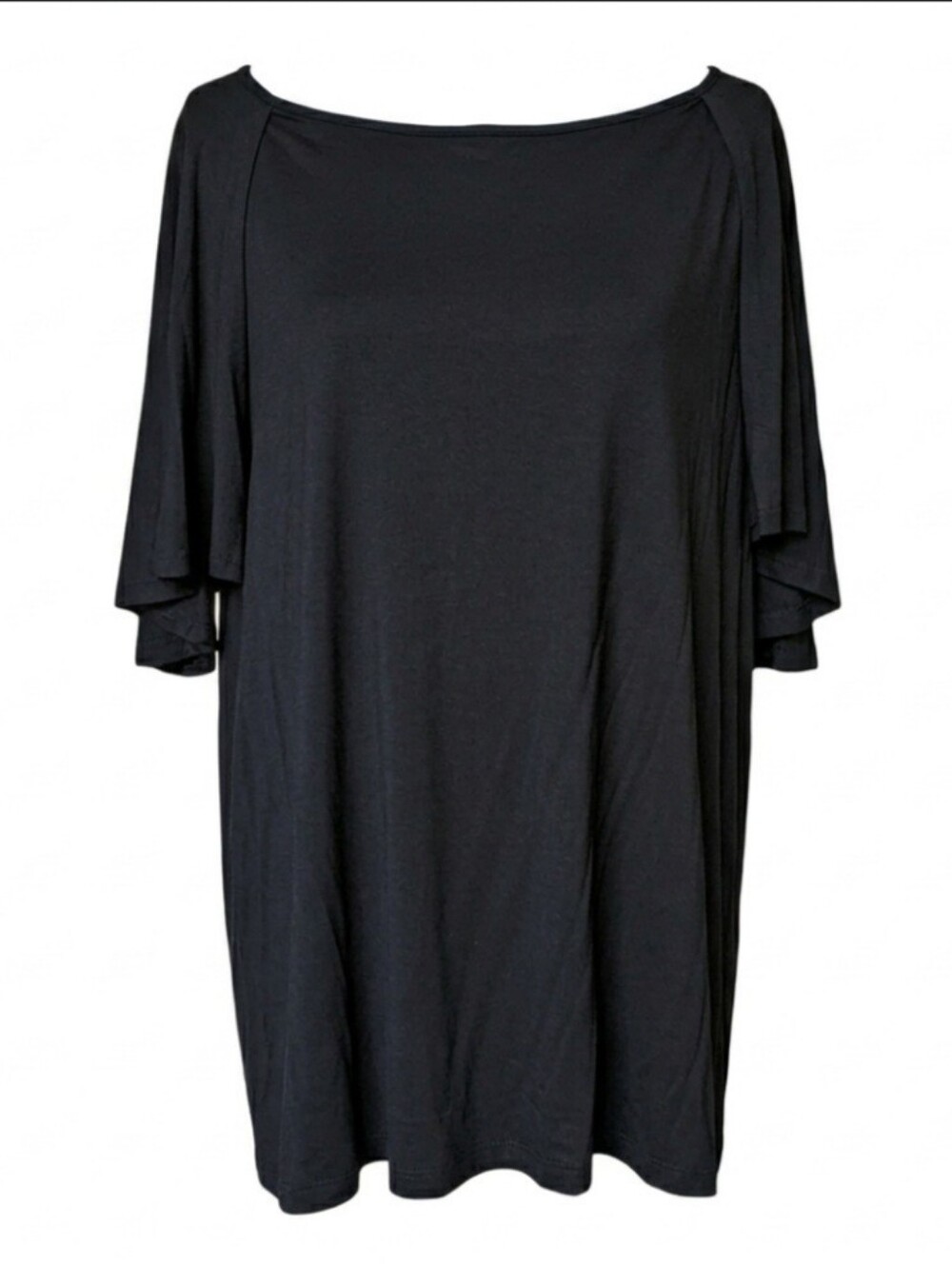 IMAN Global Chic Tiered Capelet Cold Shoulder Top - Black